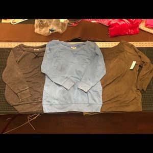 Lot of 3 Old Navy Chase Crew Shirts 3/4 slv Medium